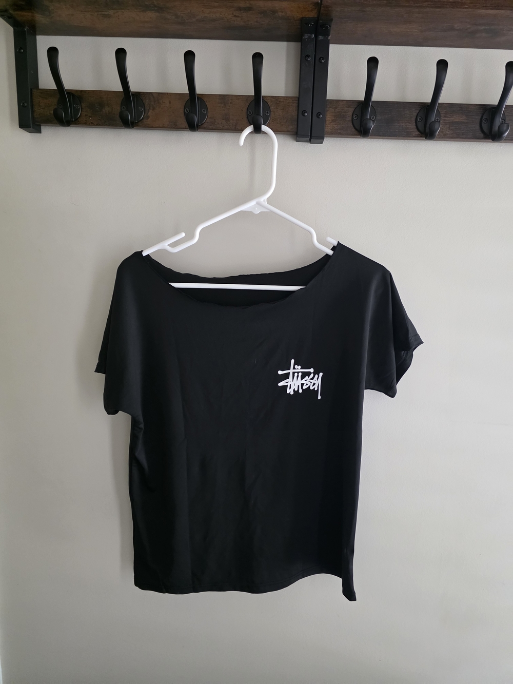 Source Unknown Black Tee with White Script Logo